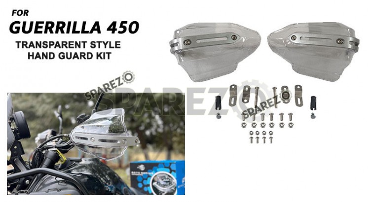 Fit For Royal Enfield Guerrilla 450 Transparent Style Hand Guard Kit - SPAREZO